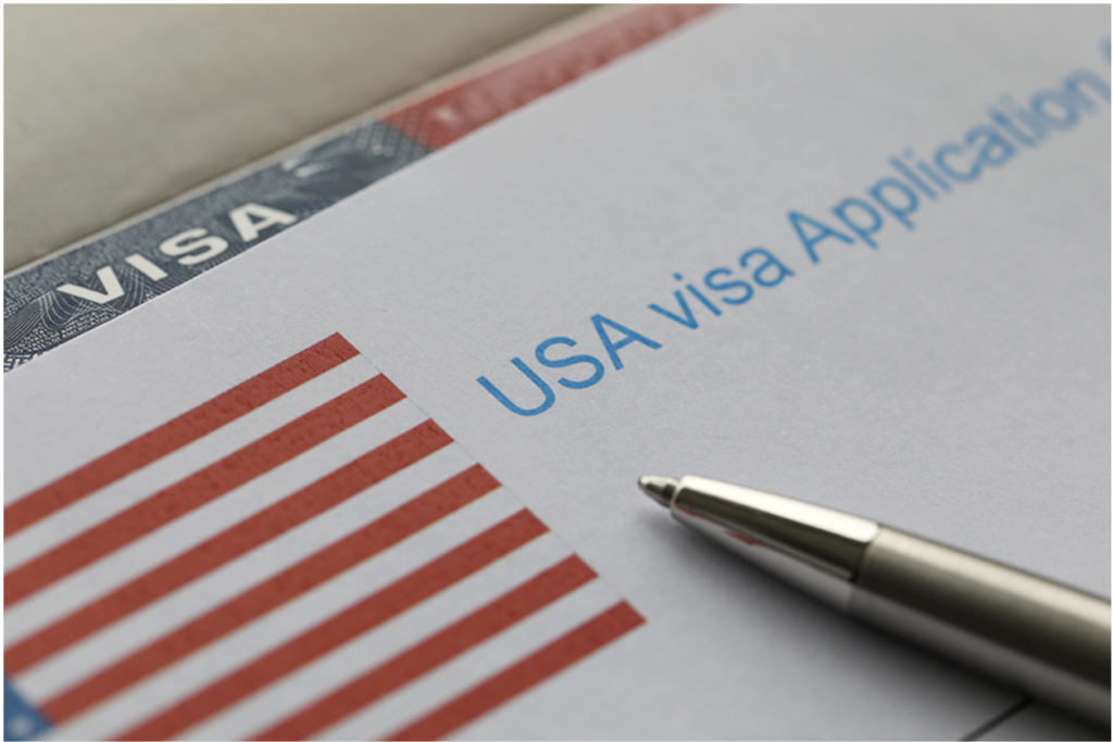 USA visa application paper form.